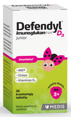 DEFENDYL Imunoglukan P4H D3 košļājamas tabletes bērniem 30 gab.