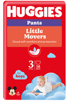 HUGGIES Mega Pack 3 biksītes zēniem no 6 līdz 11 kg, 58 gab. - pull-up autiņbiksītes