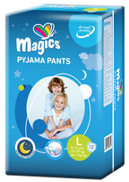 MAGICS Pidžamas biksītes L (27-57 kg), 12 gab. — bērnu naktīs