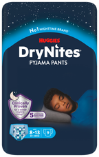 HUGGIES DryNites Nakts Autiņbiksītes Zēniem no 8 līdz 13 gadiem, 9 gab.