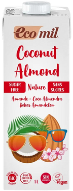 Kokosriekstu-mandeļu dzēriens "Ecomil Nature", bez cukura, 1000 ml