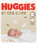 HUGGIES Extra Care 1, autiņbiksītes jaundzimušiem (2-5kg), 84 gab. iepakojums