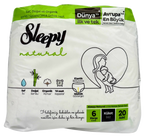 SLEEPY Nr.6 Xlarge Dabiski izgatavoti biksīšu autiņi, 20 gabi