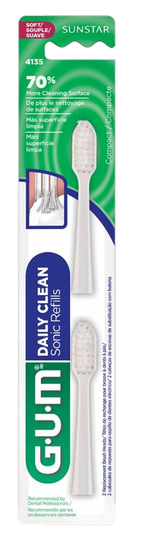 GUM Sonic Daily Soft White elektriskās zobu birstes uzgaļi, 2 gab.