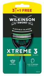 WILKINSON SWORD Xtreme 3 Sensitive Vīriešiem — 4 vienreizlietojami skuvekļi (3+1)