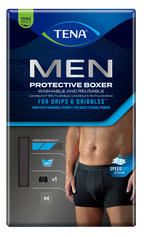 TENA Men Protective bokseršorti melni M, 1 gab., mazgājami
