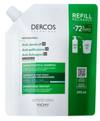 VICHY Dercos Anti Dandruff Refill Norma to Oily Hair šampūns, 390 ml