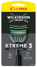 WILKINSON SWORD Xtreme 3 Black — vienreizlietojamie skuvekļi vīriešiem, 4 gab. iepakojumā