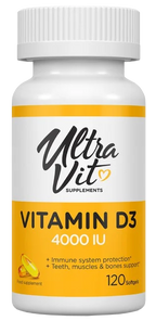 ULTRAVIT D3 vitamīns 4000 SV - 120 mīkstās kapsulas kaulu un muskuļu veselībai
