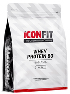 ICONFIT Whey Protein 80 - Banānu garšas pulveris, 1000 g
