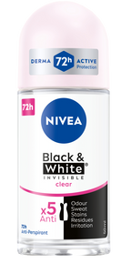 NIVEA Black & White Clear dezodorants rullītis sievietēm, 50 ml