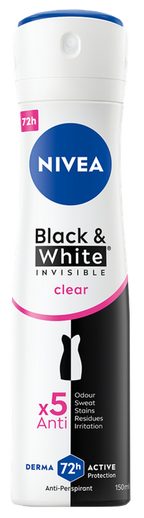NIVEA Black & White Clear Dezodorants sievietēm aerosola formā, 150 ml