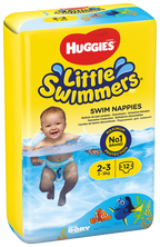 Huggies® Little Swimmers® peldbiksītes 3-7 kg, izmērs 2-3, 12 biksītes