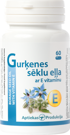 APTIEKAS PRODUKTI Gurķenes Sēklu Eļļa ar E Vitamīnu — 60 kapsulas