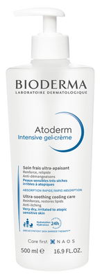 BIODERMA Atoderm Intensive želejkrēms, 500 ml – Ātri iesūkšanās gels-krēms