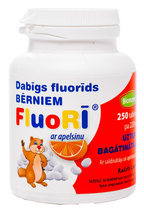 220 mg fluorīda tabletes ar apelsīna aromātu bērniem, iepakojums 250 gab.