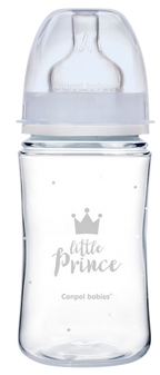 CANPOL BABIES Anti-kolikas Royal Baby Blue PP pudelīte ar Easy Start sistēmu, 240 ml