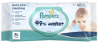 Pampers Water mitrās salvetes 60 gabalu iepakojumā