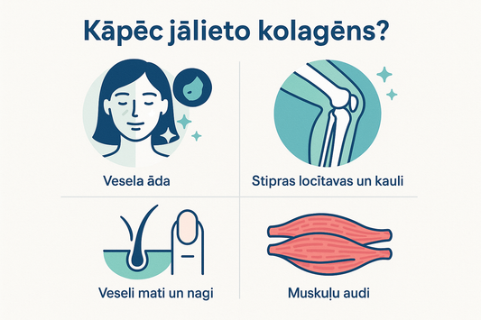 Kāpēc jālieto kolagēns? Galvenie ieguvumi ādai, matiem, nagiem un locītavām