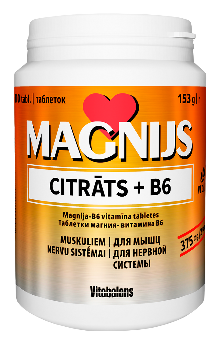 VITABALANS B6 vitamīns + Magnijs, 100 tabletes