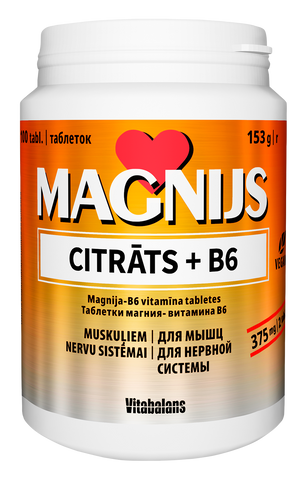 VITABALANS B6 vitamīns + Magnijs, 100 tabletes