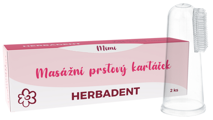 HERBADENT Mini silikona bērnišķā zobu birste, komplektā 2 gabi