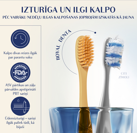 ROYAL DENTA Gold vidējas cietības zobu birste, vienības iepakojums