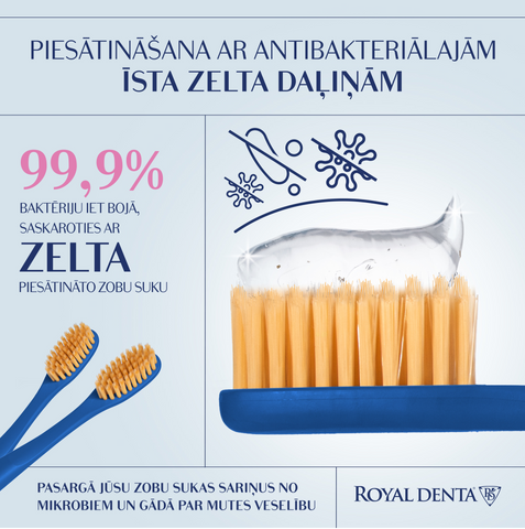 ROYAL DENTA Gold zobu birste vidējas cietības, 4 gab.