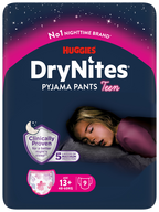 HUGGIES DryNites Teen girl 13+, 49-60kg biksītes, 9 gab.