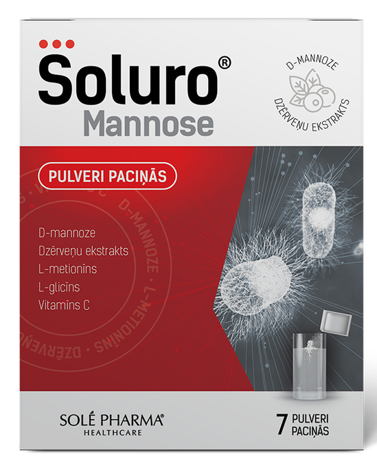 Soluro Mannose 7 paciņas imūnai un urīnceļu veselībai