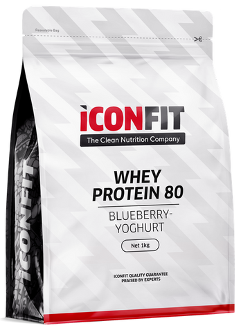 ICONFIT Melleņu jogurta aromāts Whey Protein 80, 1000 g pulveris