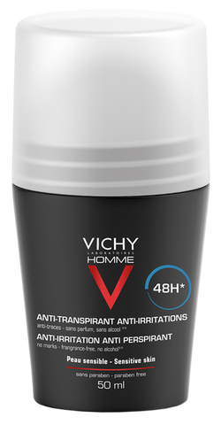 VICHY Homme 48H Antiperspirants Jutīgai Ādai Vīriešiem, 50 ml