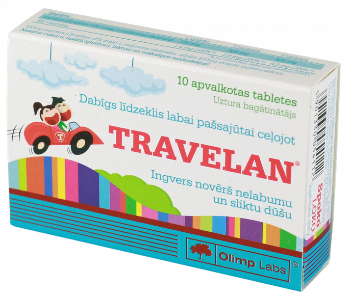 OLIMP LABS Spoko Loko tabletes ar ingveri un B6 vitamīnu ceļojumiem, 10 gab.