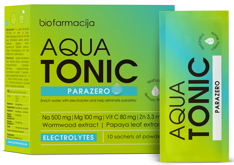 BIOFARMACIJA Aquatonic Parezo pulveris — 10 paciņu iepakojums