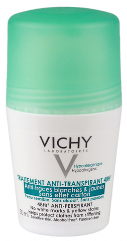 VICHY Dezodorants Roll-on ar antiperspiranta iedarbību, 50 ml