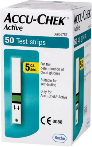 ACCU-CHEK Active glikozes teststrēmeles, 50 vienības