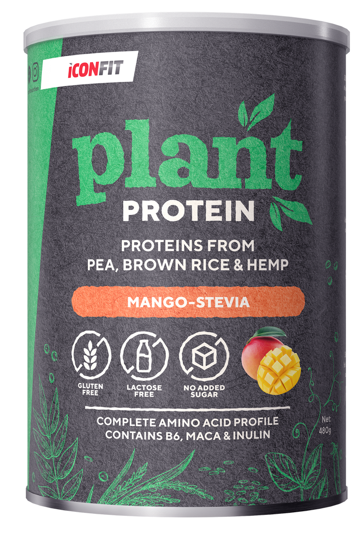 ICONFIT Augu proteīns – Mango Stevia, 480 g pulveris
