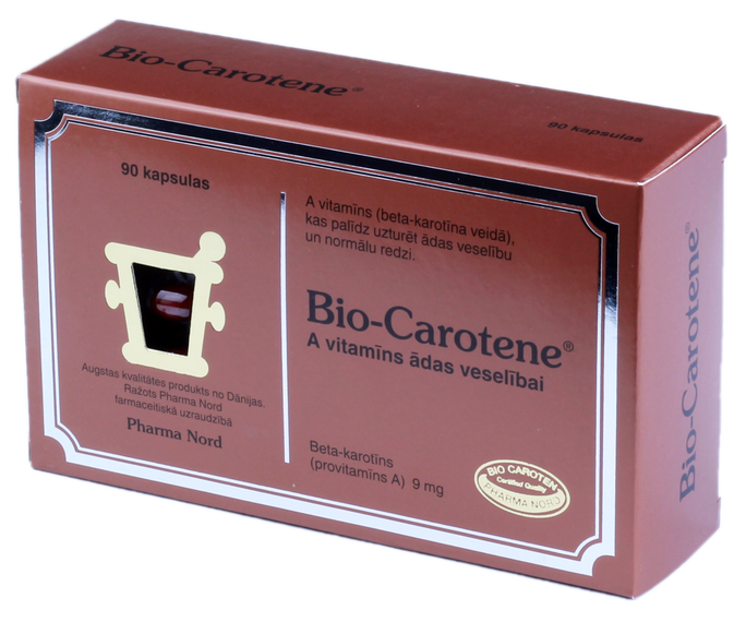 PHARMA NORD Beta-karotīna kapsulas, 90 gab. — A vitamīns