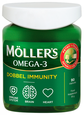MÖLLER'S Dobbel Immunity Zivju Eļļas Kapsulas — 90 Gab. Imūnsistēmai
