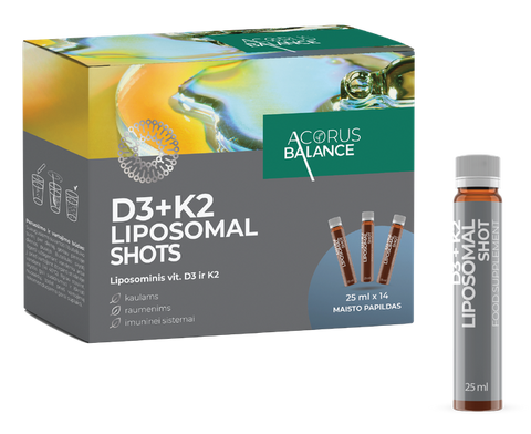 ACORUS BALANCE Liposomal Shots D3 + K2, 14 ampulas pa 25 ml