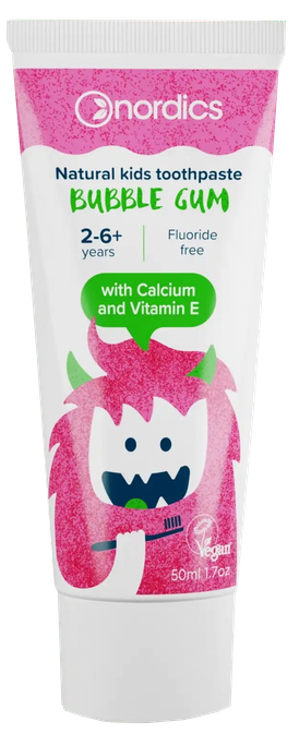 NORDICS bērnu zobu pasta Bubble Gum, 50 ml