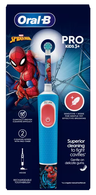 ORAL-B Vitality PRO Kids 3+ Spiderman elektrisks zobu tīrīšanas aparāts, 1 vienība