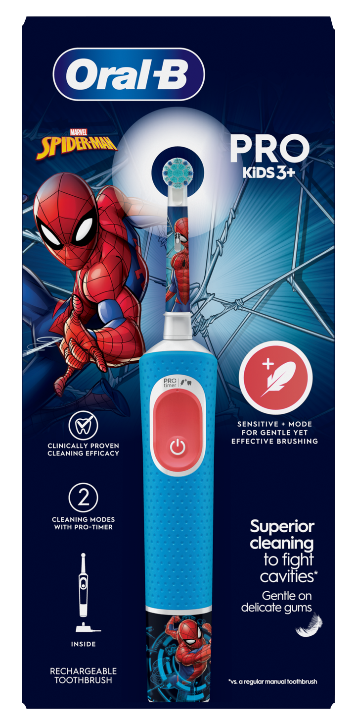 ORAL-B Vitality PRO Kids 3+ Spiderman elektrisks zobu tīrīšanas aparāts, 1 vienība