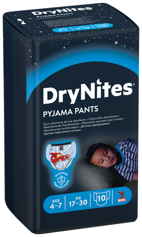 HUGGIES DryNites autiņbiksītes zēniem, 4-7 gadi, 10 gab.