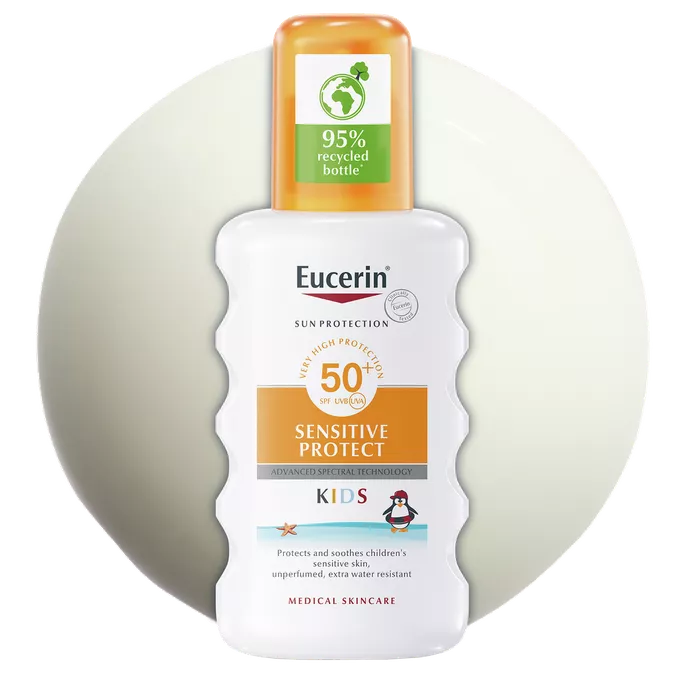 EUCERIN Sun Kids Sensitive Protect 200 ml - izsmidzināms saules aizsarglīdzeklis ar SPF 50+