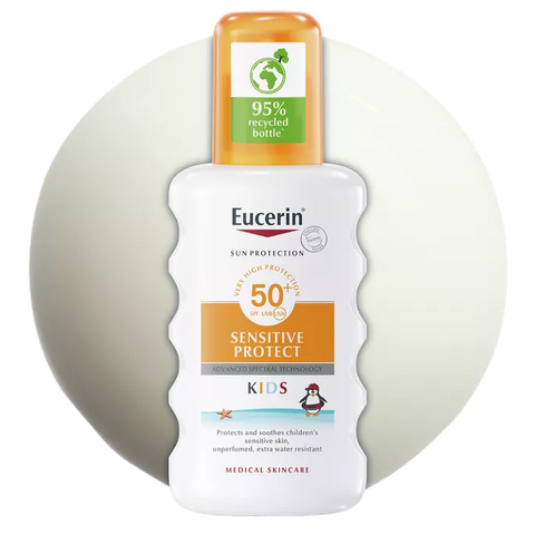 EUCERIN Sun Kids Sensitive Protect 200 ml - izsmidzināms saules aizsarglīdzeklis ar SPF 50+