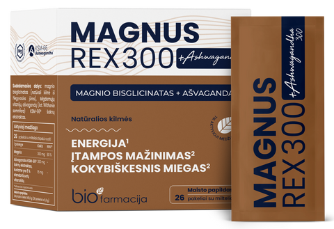 Magnus Rex 300 ar Ašvagandu 300 — pulveris paciņās, 26 gab.