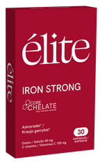 ELITE Iron Strong 30 kapsulu porcija ar dzelzi un C vitamīnu