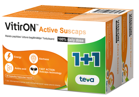 VITIRON Active Suscaps 1 kapsulas — 100% vitamīnu dienas deva (1+1)