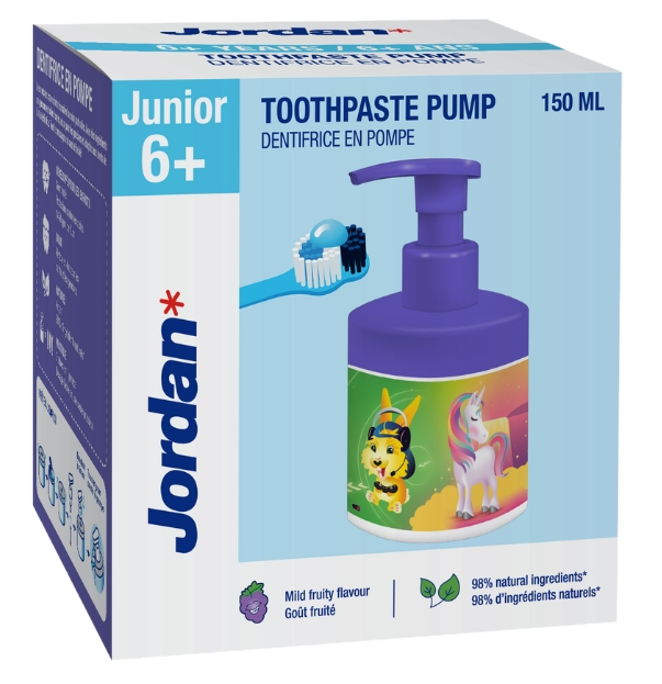 JORDAN Kids Pump bērnu zobu pasta (6-12) 150 ml ar dozatoru